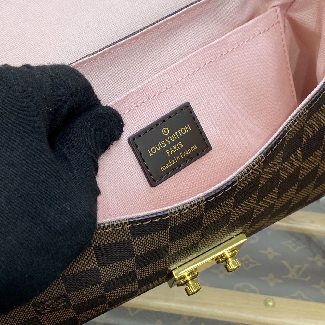 #n40451 l**is V*t*n damier ebene croisette bag