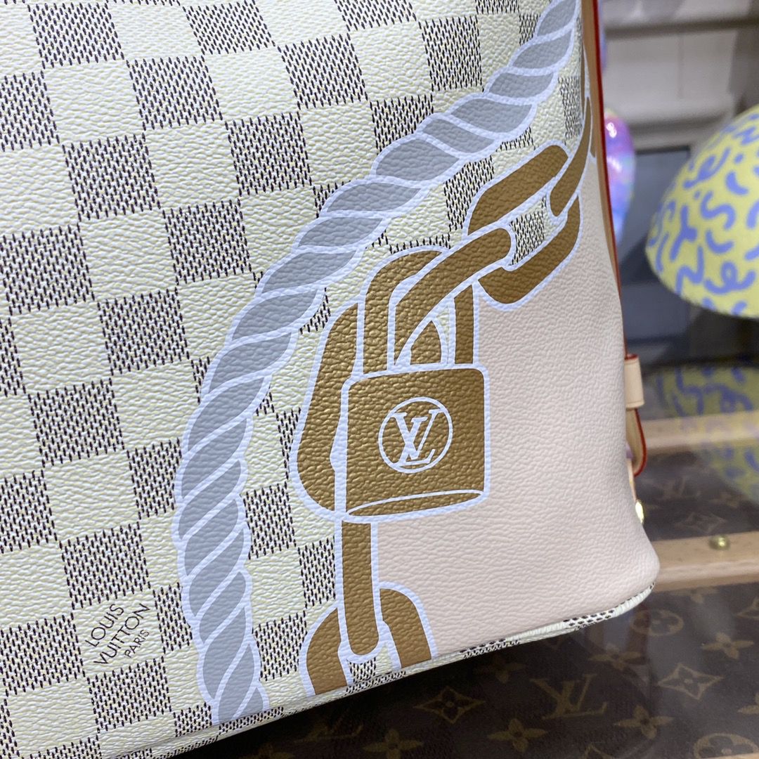 #n40471 l**is V*t*n damier azur neverfull mm tote bag