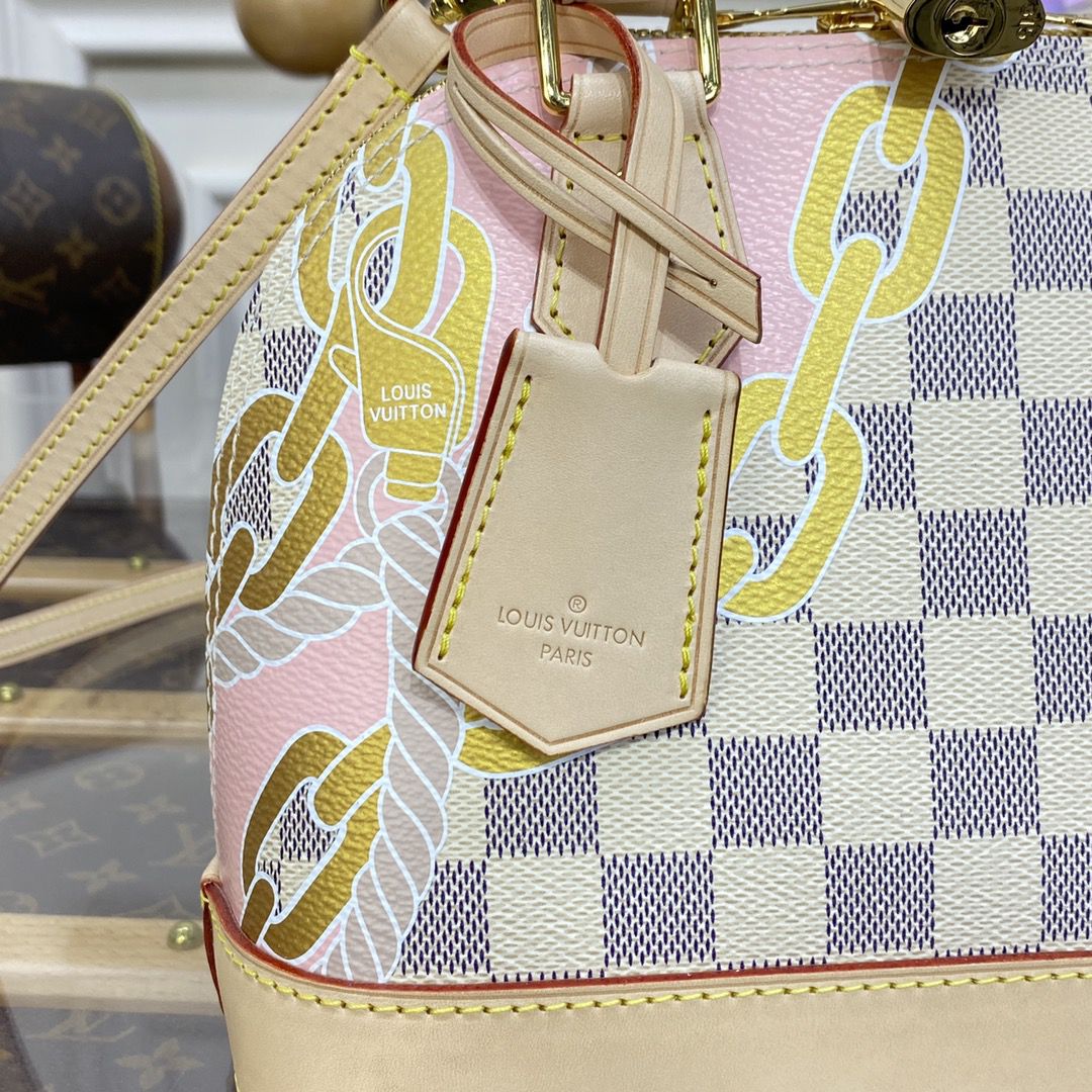 #n40472 l**is V*t*n damier azur alma bb handbag
