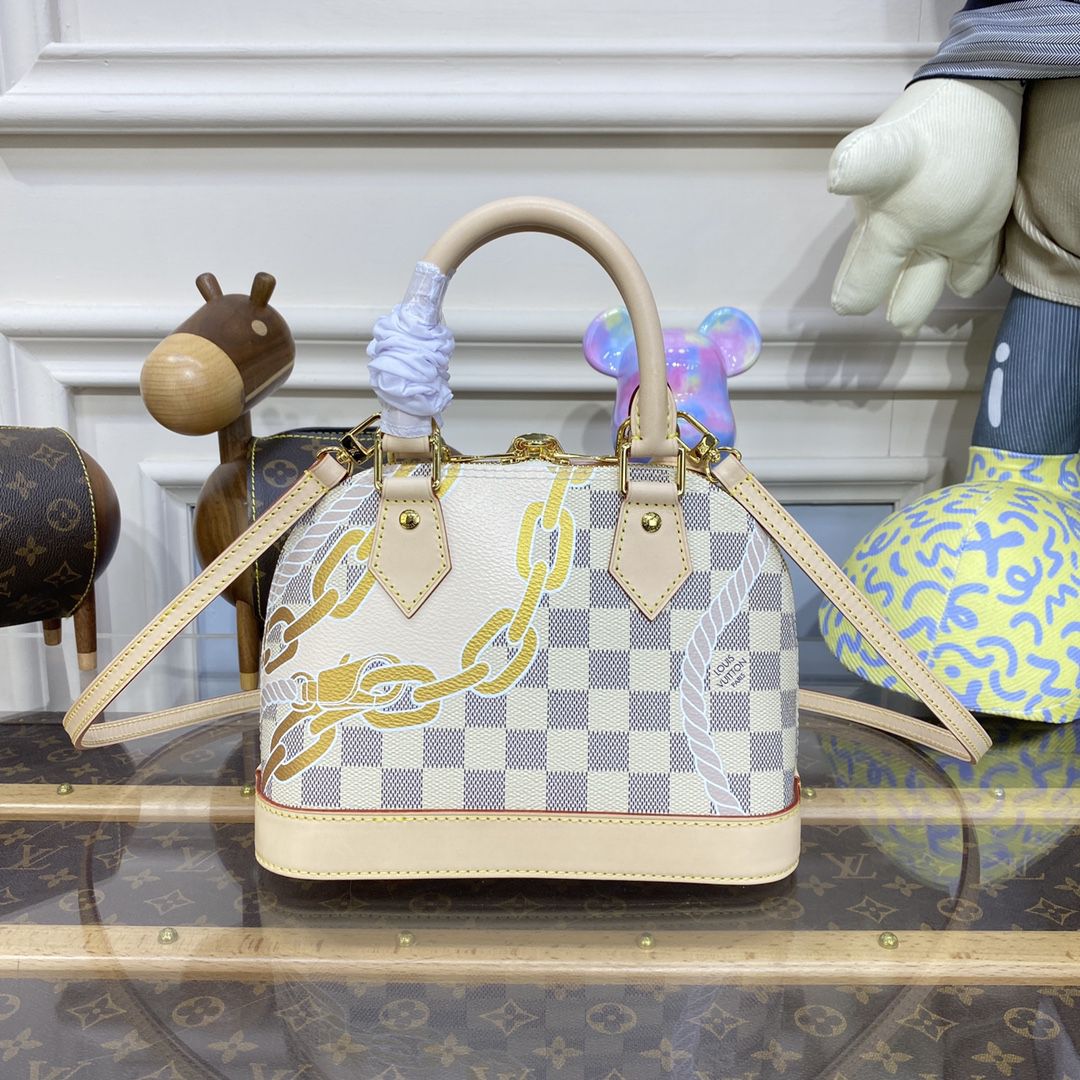 #n40472 l**is V*t*n damier azur alma bb handbag