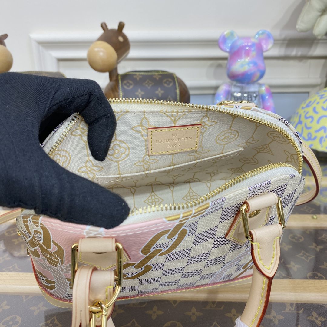 #n40472 l**is V*t*n damier azur alma bb handbag