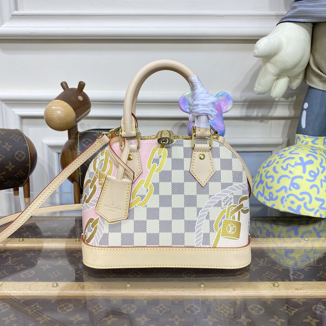 #n40472 l**is V*t*n damier azur alma bb handbag