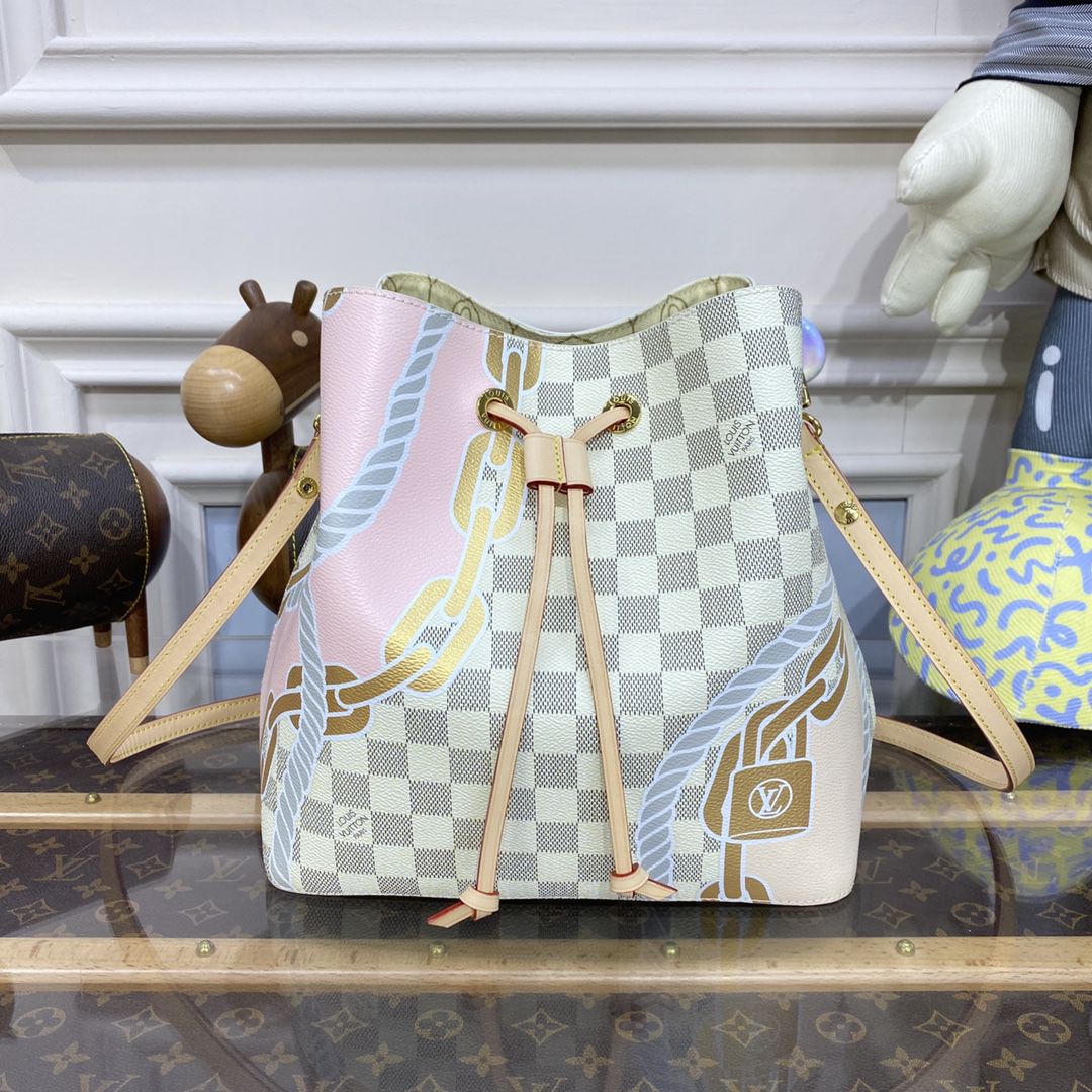 #n40474 l**is V*t*n damier azur néonoé mm bucket bag