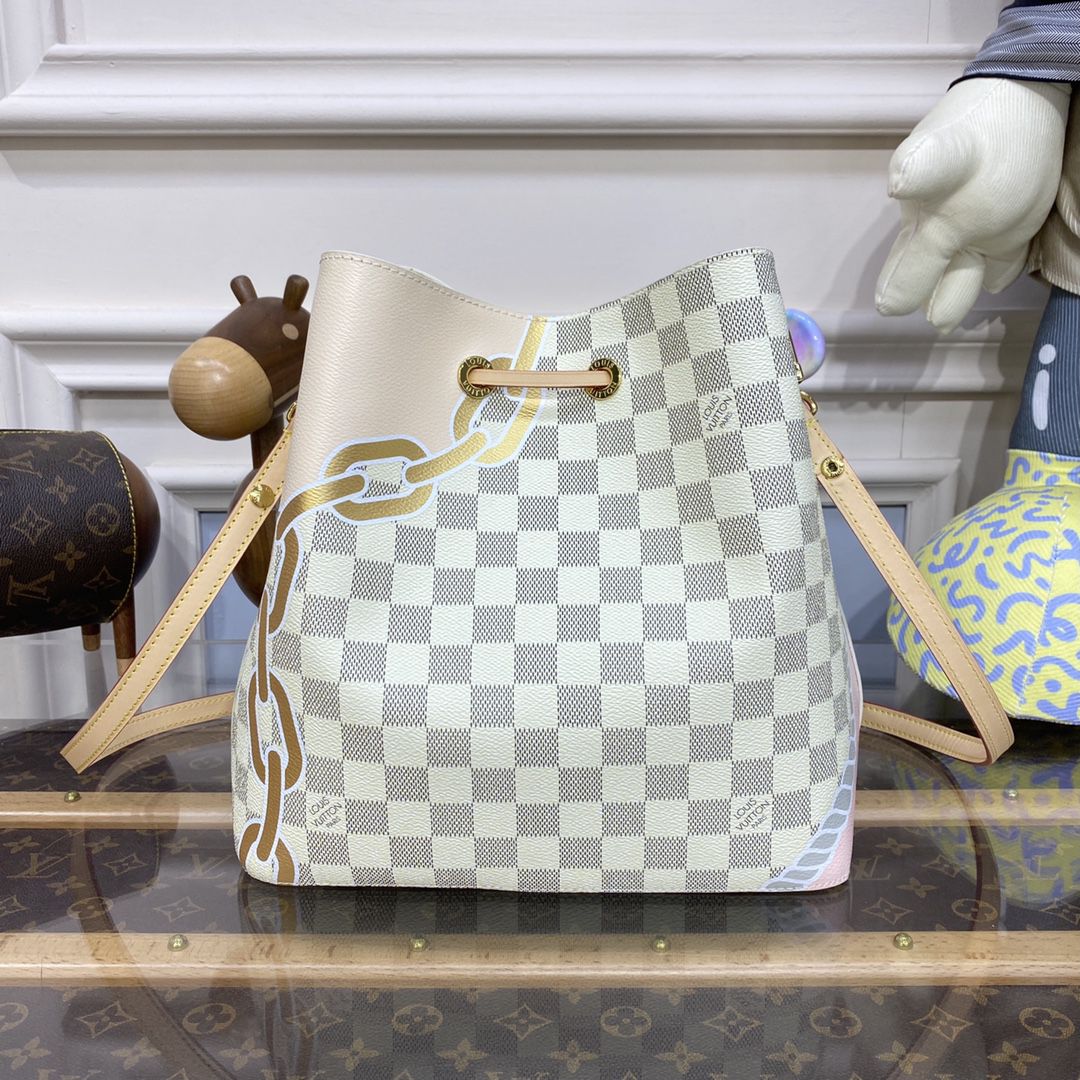 #n40474 l**is V*t*n damier azur néonoé mm bucket bag