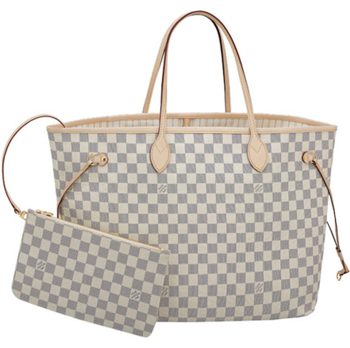 n41360 l**is V*t*n damier azur canvas neverfull gm