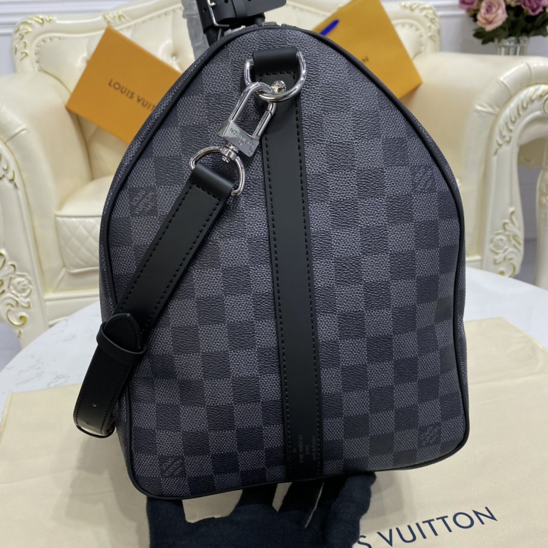 #n50016 l**is V*t*n damier graphite 3d keepall bandouliere 50