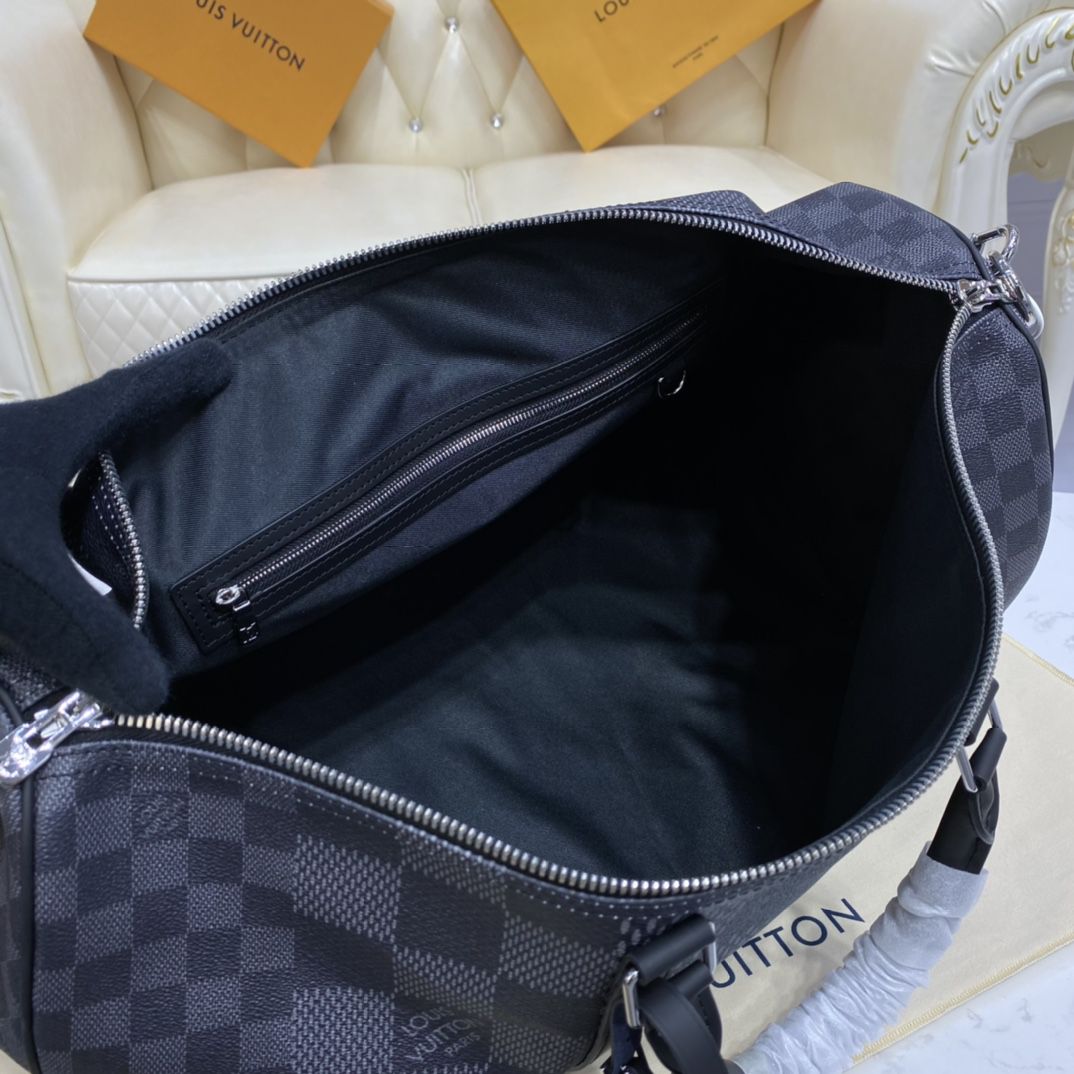 #n50016 l**is V*t*n damier graphite 3d keepall bandouliere 50