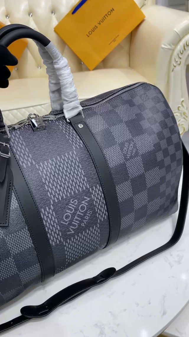 #n50016 l**is V*t*n damier graphite 3d keepall bandouliere 50
