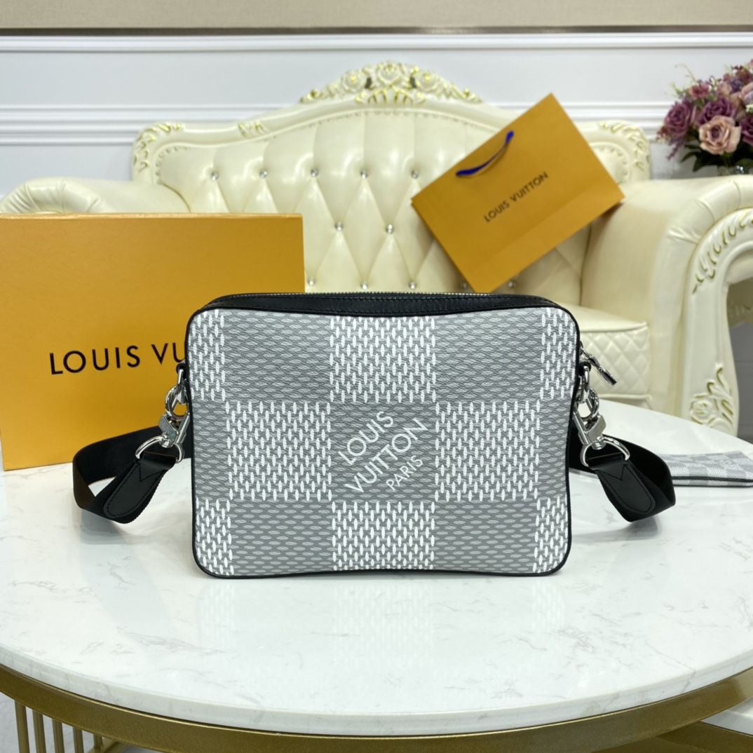 #n50027 l**is V*t*n damier graphite trio messenger