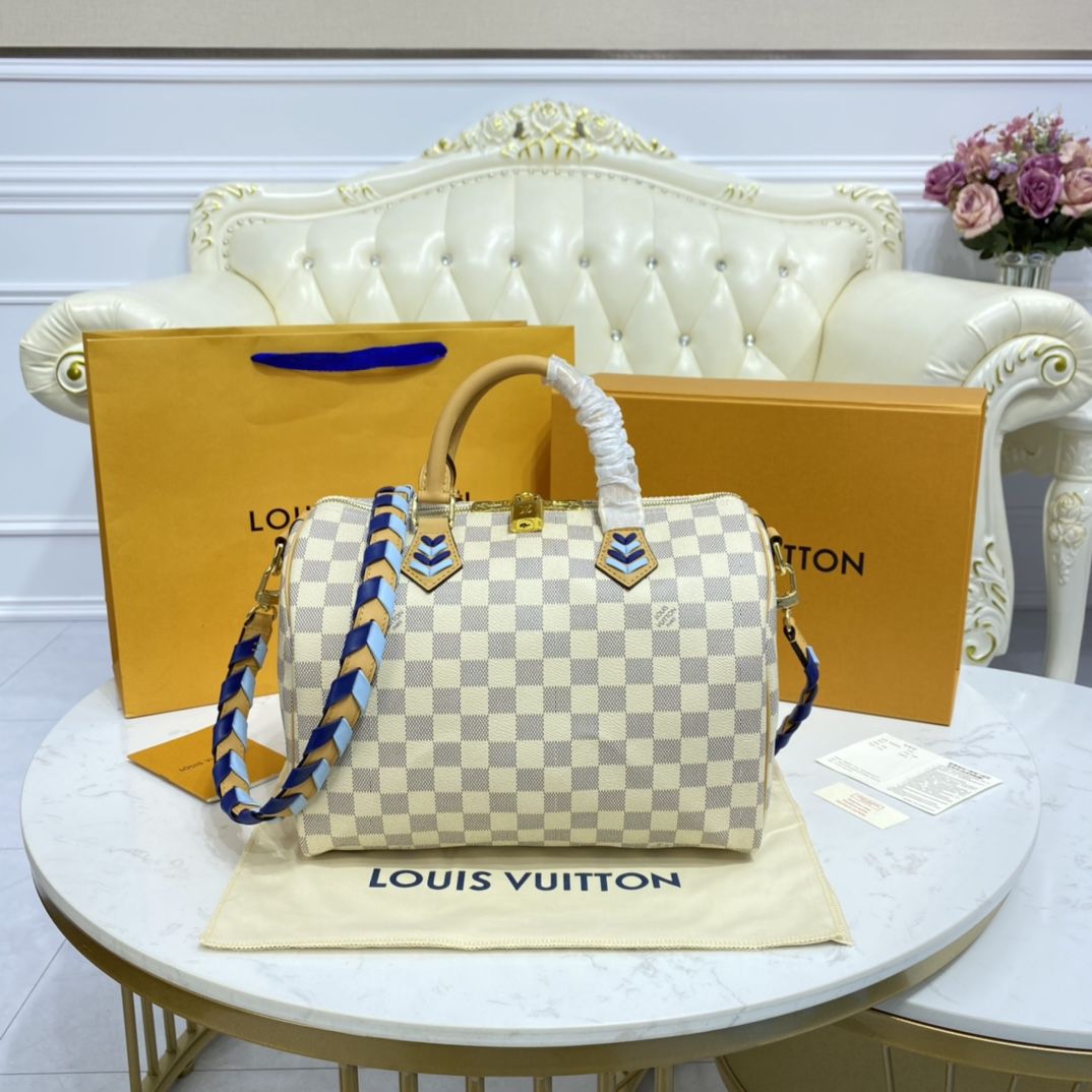 #n50054 l**is V*t*n damier azur speedy bandoulière 30