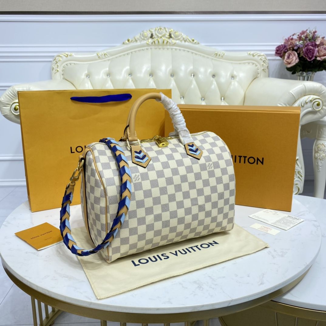#n50054 l**is V*t*n damier azur speedy bandoulière 30