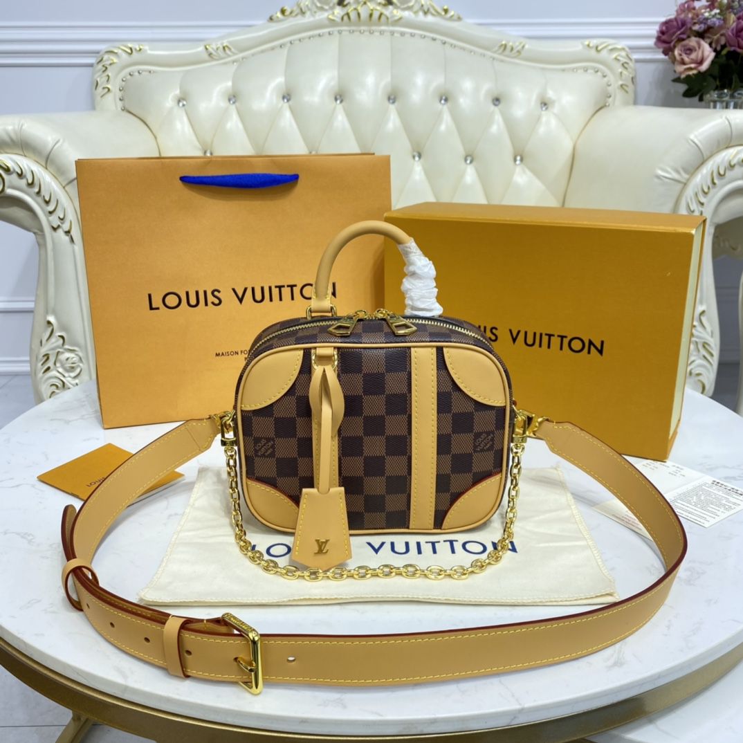 #n50065 l**is V*t*n damier ebene valisette souple bb handbag