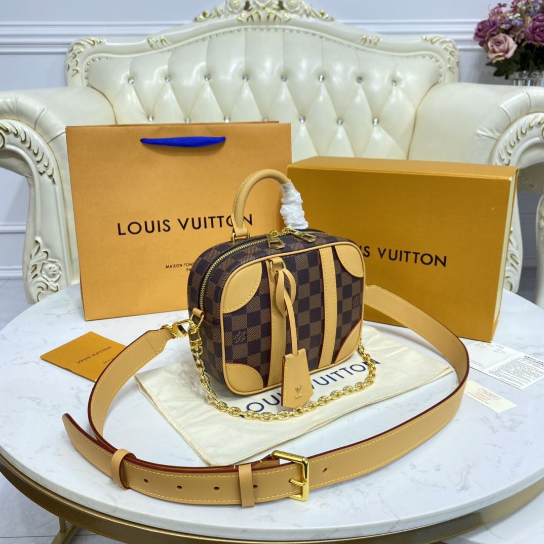 #n50065 l**is V*t*n damier ebene valisette souple bb handbag