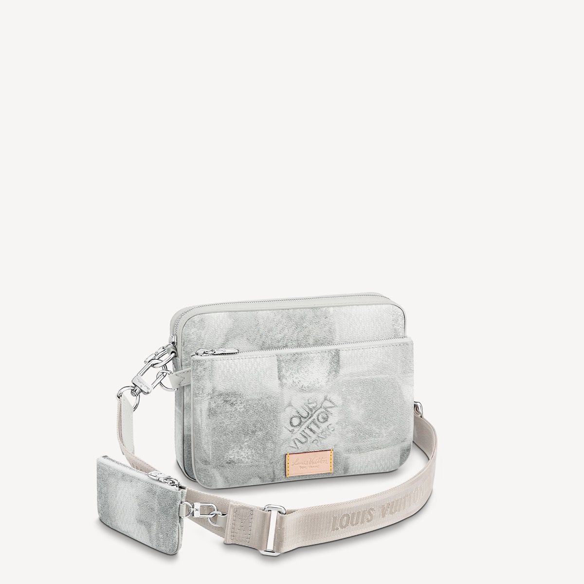 #n50068 l**is V*t*n damier salt canvas trio messenger-stone gray