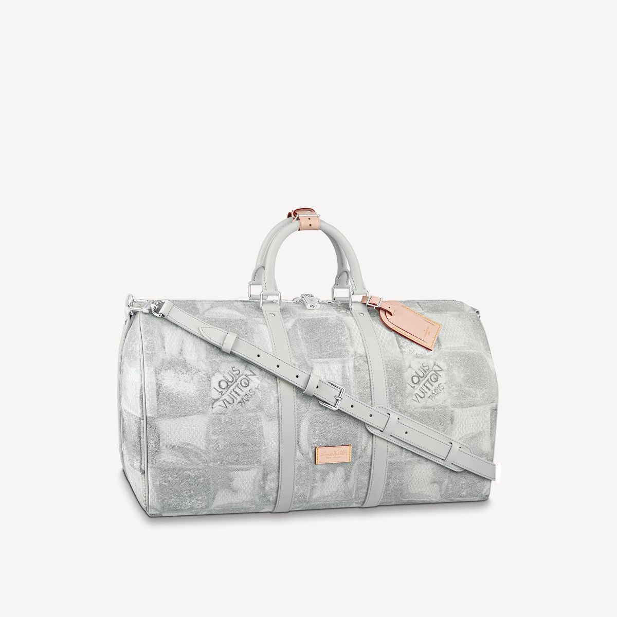 #n50069 l**is V*t*n damier salt canvas keepall bandouliere 50-stone gray