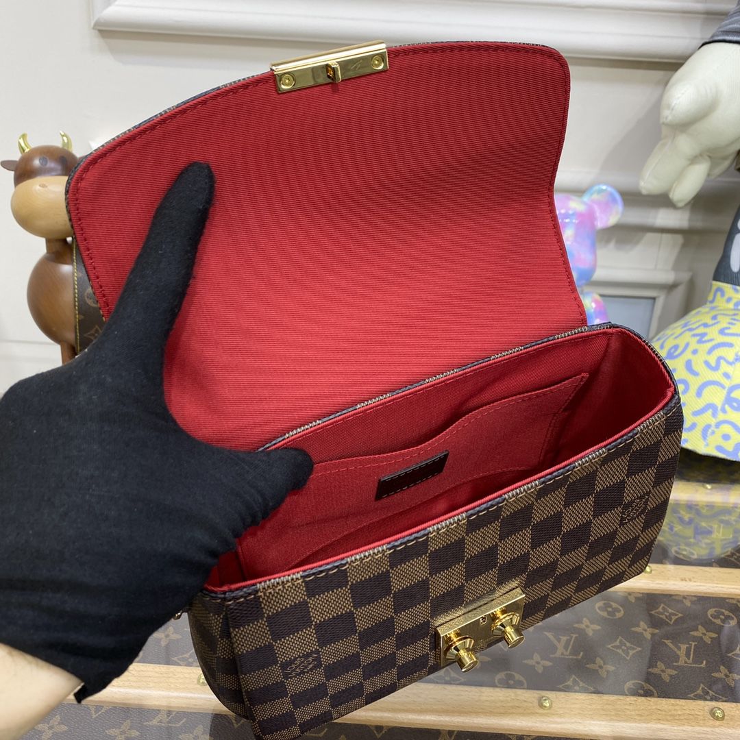 #n53000 l**is V*t*n  damier ebene croisette bag