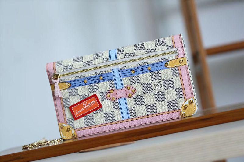 n60108 l**is V*t*n 2018 premium resort damier azur pochette weekend clutch