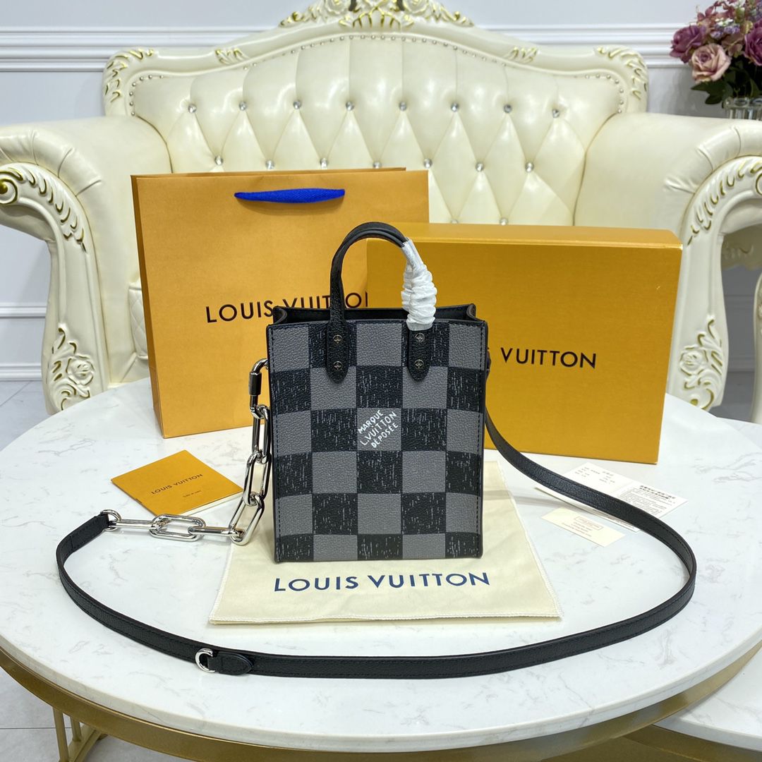 #n60479 l**is V*t*n damier checkerboard  sac plat xs bag