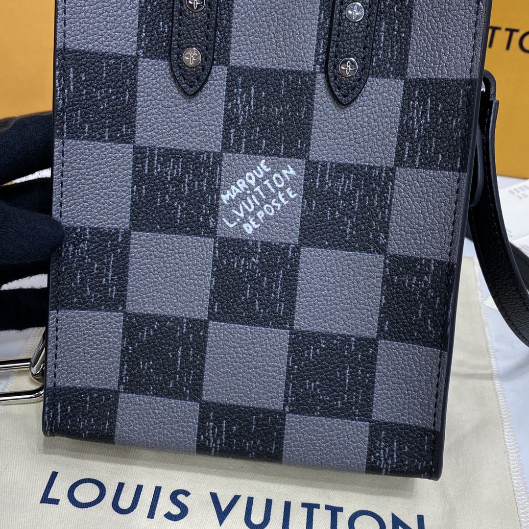 #n60479 l**is V*t*n damier checkerboard  sac plat xs bag