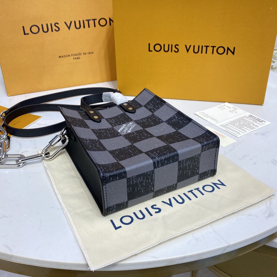 #n60479 l**is V*t*n damier checkerboard  sac plat xs bag