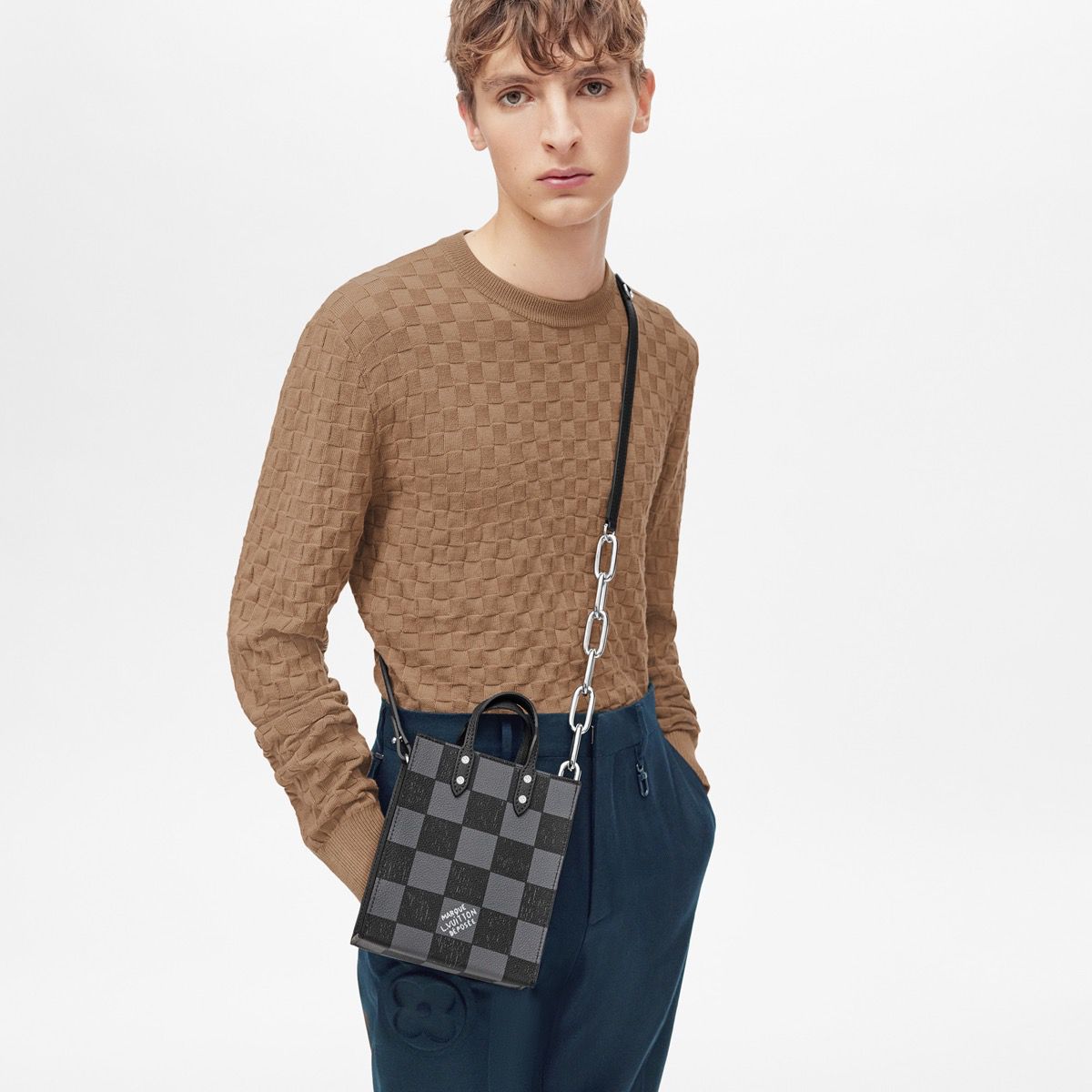 #n60479 l**is V*t*n damier checkerboard  sac plat xs bag