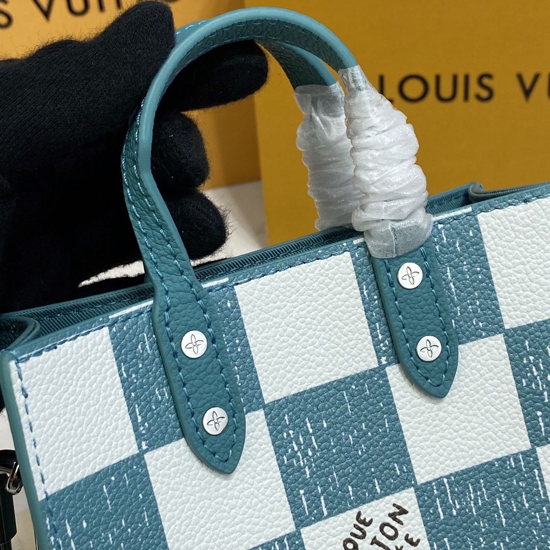 #n60495 l**is V*t*n damier checkerboard  sac plat xs bag