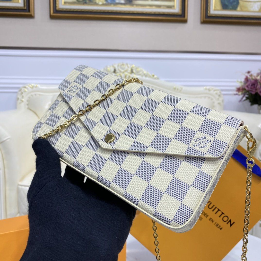 #n63106 l**is V*t*n damier azur canvas pochette felicie