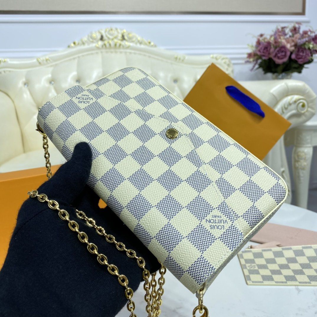 #n63106 l**is V*t*n damier azur canvas pochette felicie