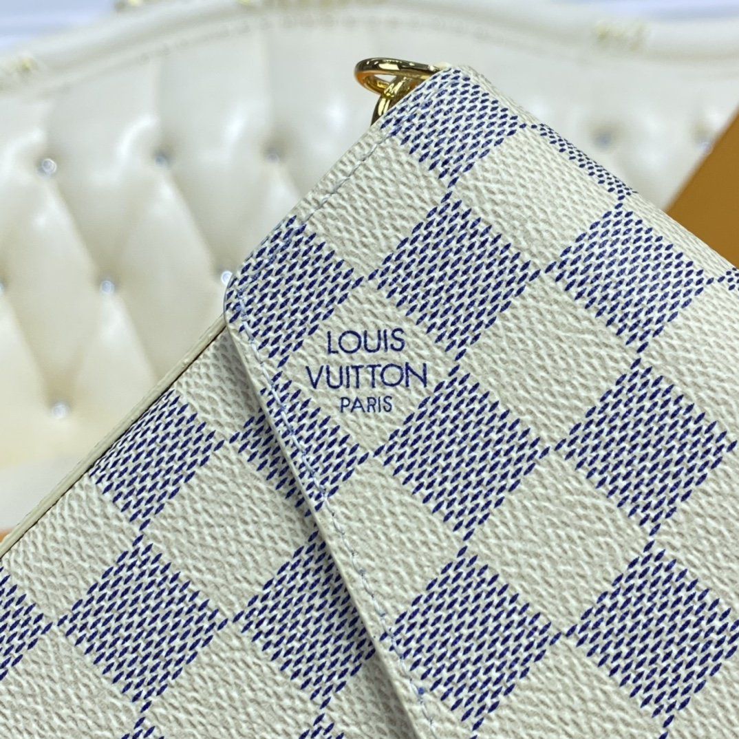 #n63106 l**is V*t*n damier azur canvas pochette felicie