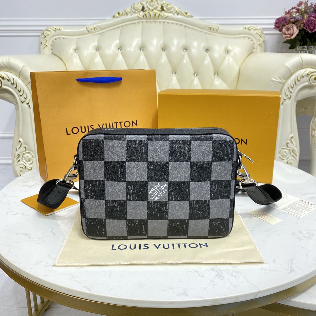 #n80401 l**is V*t*n damier checkerboard  trio messenger bag