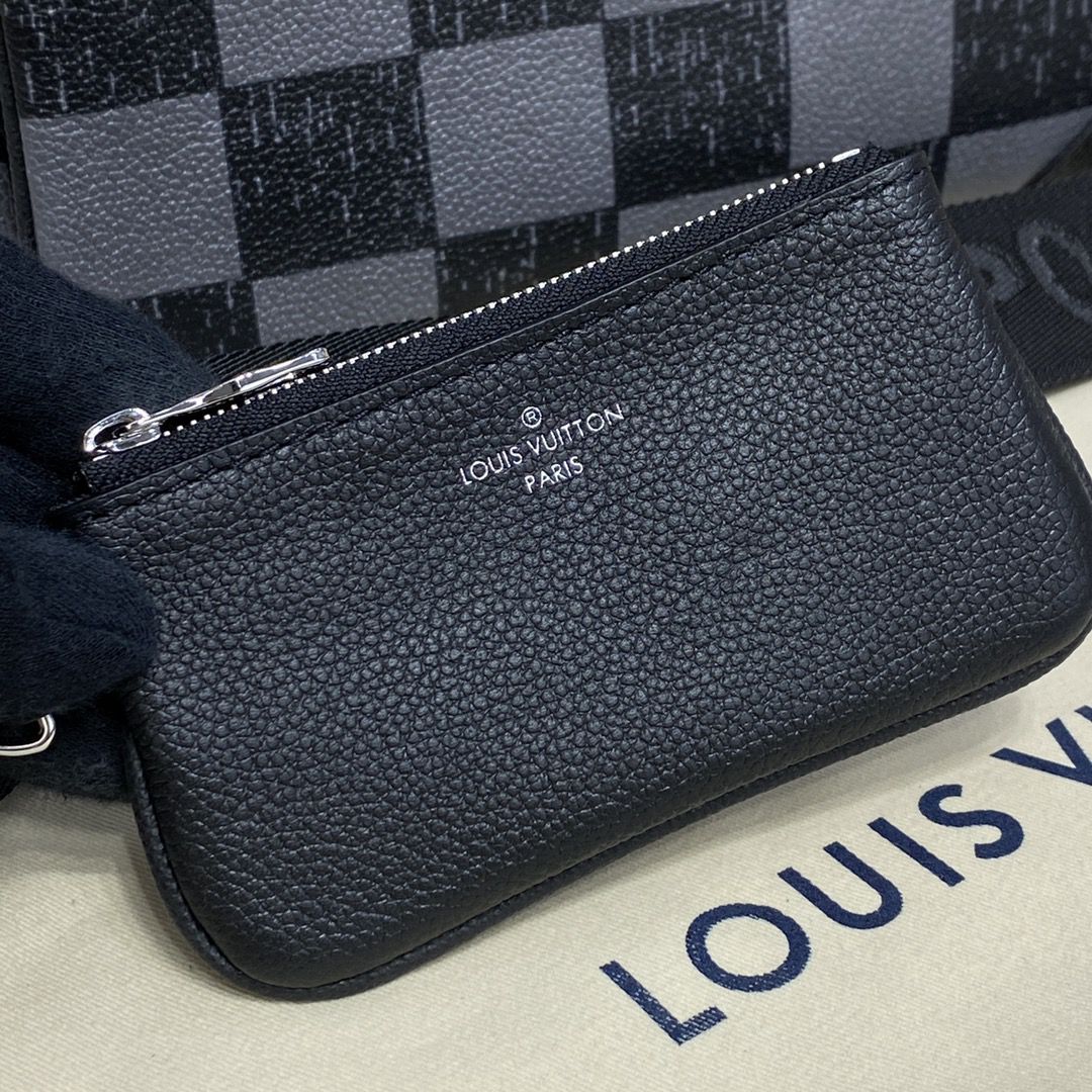 #n80401 l**is V*t*n damier checkerboard  trio messenger bag