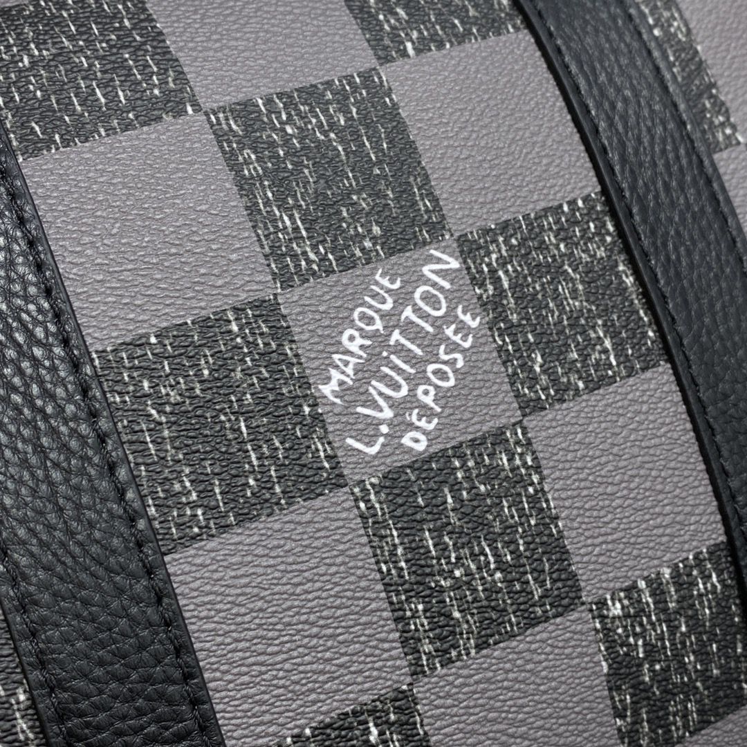 #n80404 l**is V*t*n damier checkerboard keepall bandoulière 45 bag-black