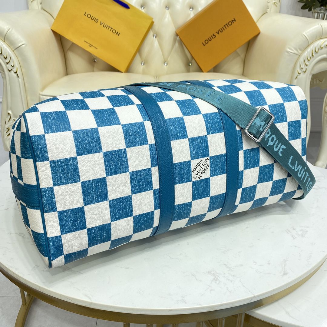 #n80404 l**is V*t*n damier checkerboard keepall bandoulière 45 bag