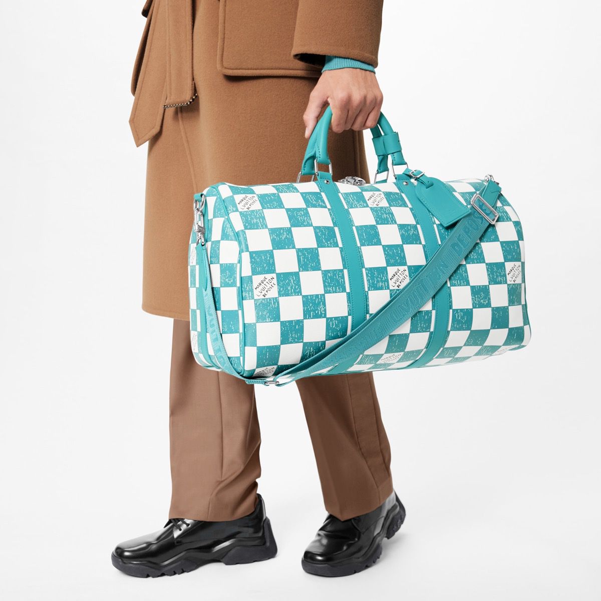 #n80404 l**is V*t*n damier checkerboard keepall bandoulière 45 bag