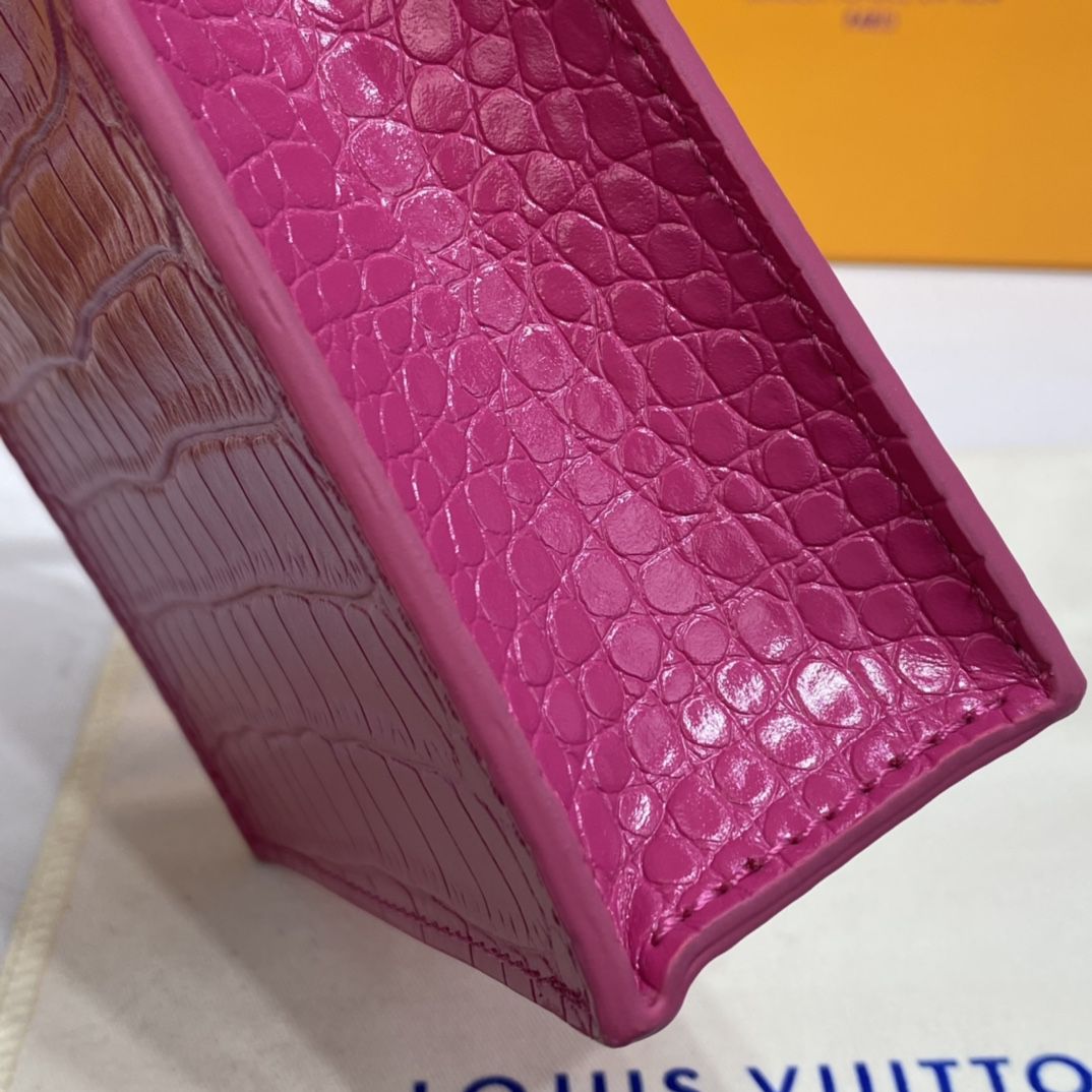 #n99487 l**is V*t*n brilliant alligator leather petit sac plat bag-pink