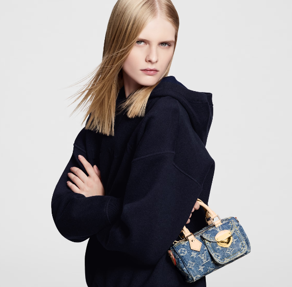 m82950 l**is V*t*n monogram denim nano speedy handbag