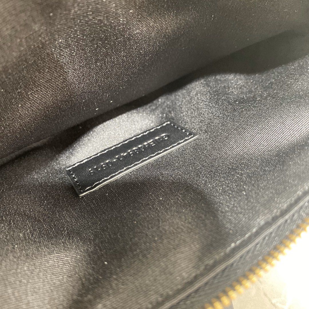 YSL Saint Laurent Becky Quilted Double-Zip Pouch-Black