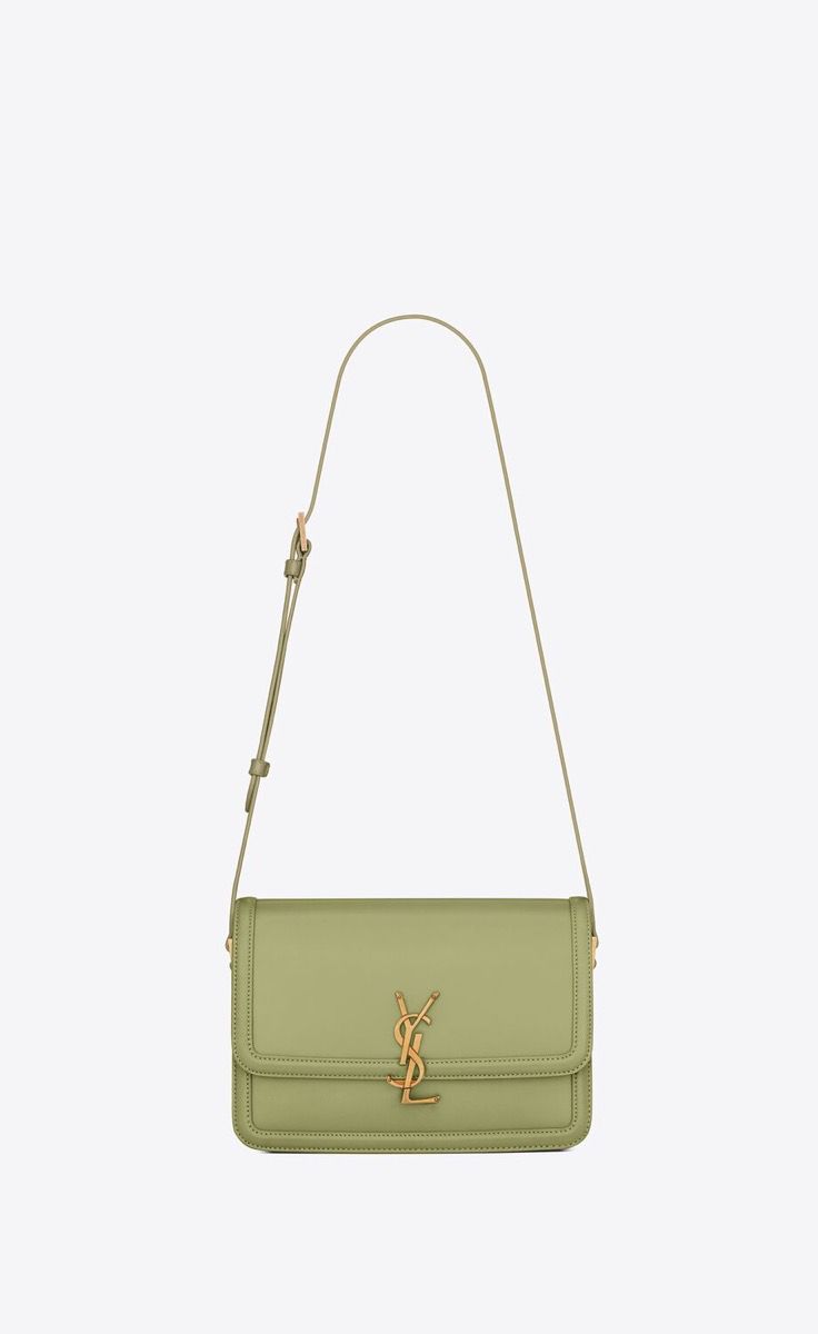 YSL SAINT LAURENT SOLFERINO MEDIUM SATCHEL IN BOX SAINT LAURENT LEATHER-PISTACHE