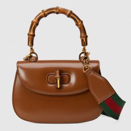 675797 Gucci Small Top Handle Bag with Bamboo-Brown