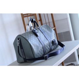 Louis Vuitton Keepall Bandouliere 50 Titanium Grey Duffle Weekend Travel Bag