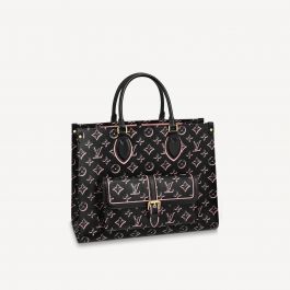 Louis+Vuitton+OnTheGo+Tote+MM+Gray+Leather for sale online