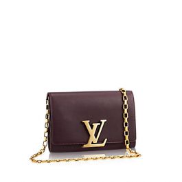 LOUIS VUITTON, a black leather ' Chain Louise MM' bag, 2015