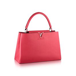Louis Vuitton Capucines MM Bag Burgundy & Pink Dark red Leather