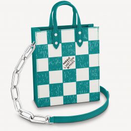 Louis Vuitton Sac Plat Bag Damier Checkerboard Leather Xs Black