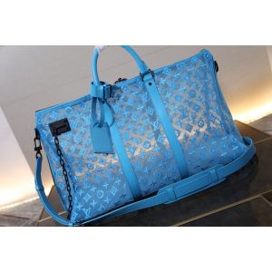 M58486 Louis Vuitton Monogram Embossed Taurillon Leather S Lock Sling  Bag-Blue